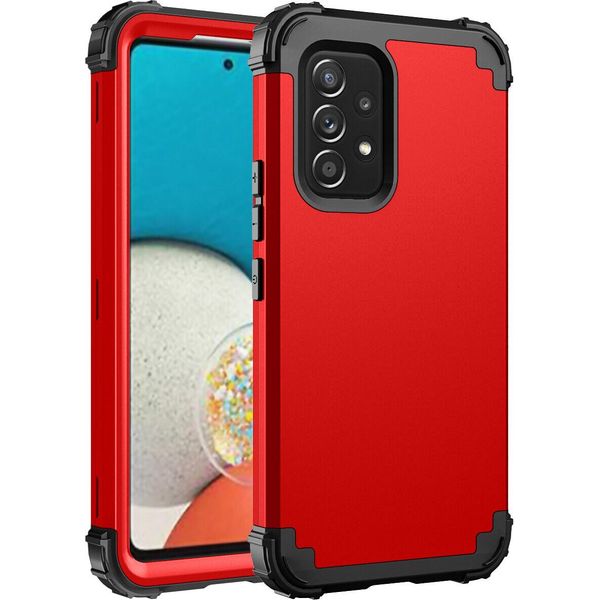 Custodia Per Samsung Galaxy A53 5G Hybrid 3In1 Pc E Tpu Antiurto, Custodia Resistente Rossa-image