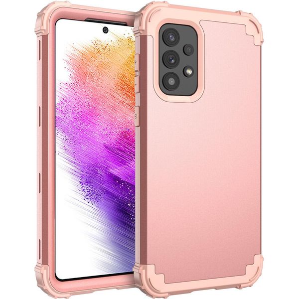 Custodia Per Samsung Galaxy A73 5G Hybrid 3In1 Pc E Tpu Antiurto, Custodia Resistente Oro Rosa-image