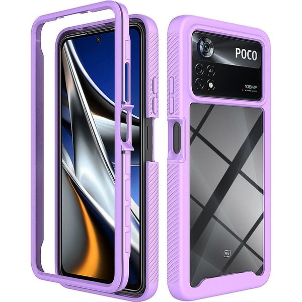 Xiaomi Poco X4 Pro 5G Case, Hybrid Transparent Back Cover, Rugged Tpu Bumper, Custodia Antiurto Per Xiaomi Poco X4 Pro 5G Purple-image