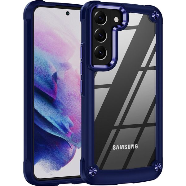 Samsung S21+ 5G Case, Paraurti Ibrido In Pc Tpu Trasparente E Custodia Antiurto Per Samsung Galaxy S21 Plus 5G Blu-image