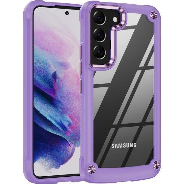 Samsung S21+ 5G Custodia, Paraurti Ibrido Trasparente In Pc Tpu E Custodia Antiurto Per Samsung Galaxy S21 Plus 5G Viola-image