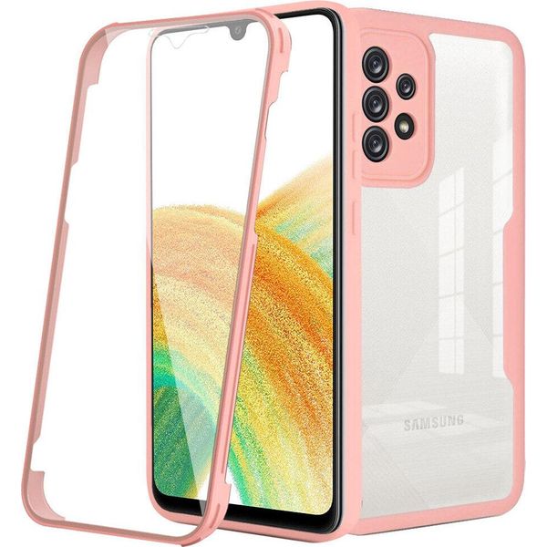 Samsung Galaxy A73 5G Custodia, Protezione Completa A 360° Con Protezione Del Display Integrata Per Samsung A73 5G Rosa-image