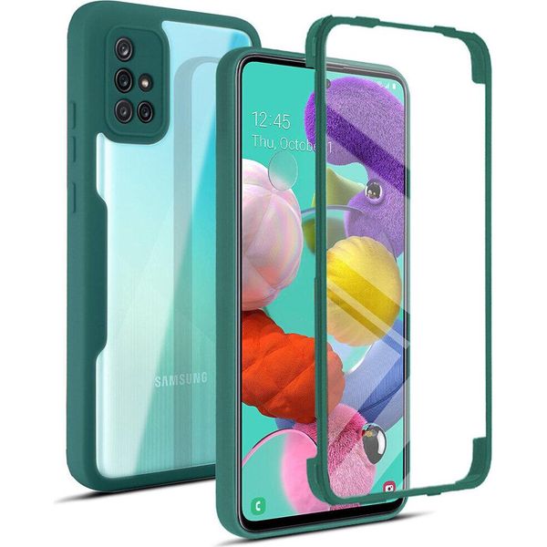 Samsung Galaxy A51 4G Custodia Protettiva, Protezione Dello Schermo Incorporata Custodia Per Cellulare Con Protezione Completa A 360 Gradi Per Samsung A51 4G Verde-image