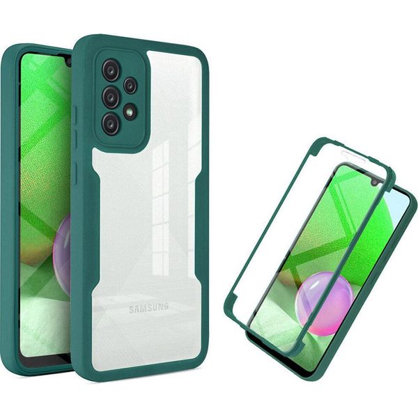 Samsung Galaxy A52 5G/4G Custodia Protettiva, Protezione Dello Schermo Incorporata Custodia Per Cellulare Con Protezione Completa A 360 Gradi Per Samsung A52 5G/4G Verde-image