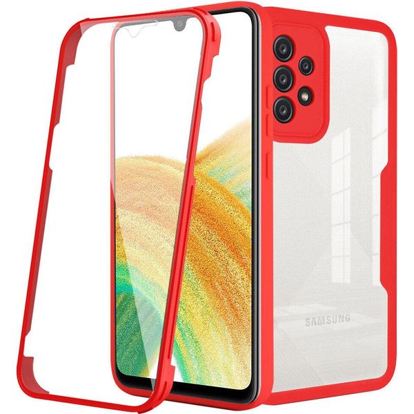 Samsung Galaxy A53 5G Custodia Protettiva, Built-In Screen Protector 360 Gradi Protezione Completa Custodia Del Telefono Cellulare Per Samsung A53 5G Red-image