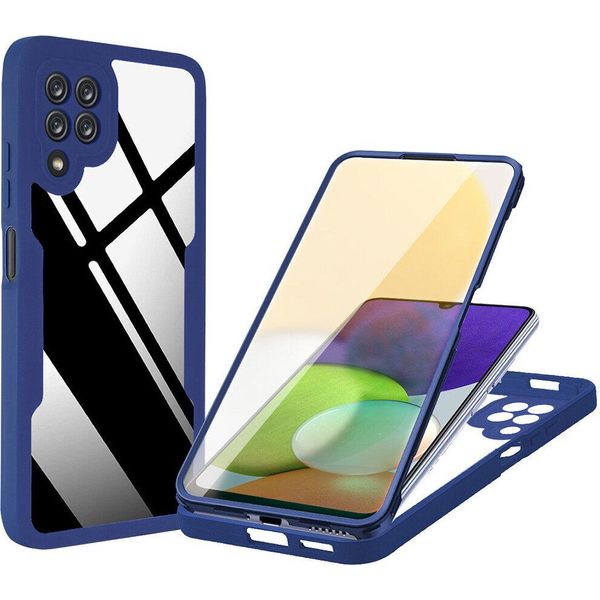 Samsung Galaxy A22 4G Custodia, Protezione Completa A 360° Con Protezione Del Display Integrata Per Samsung A22 4G Blu-image