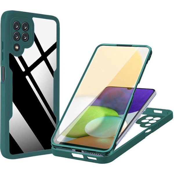 Samsung Galaxy A22 4G Custodia Protettiva, Protezione Dello Schermo Incorporata Custodia Per Cellulare Con Protezione Completa A 360 Gradi Per Samsung A22 4G Verde-image