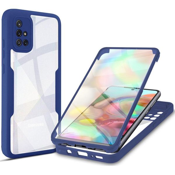 Samsung Galaxy A71 4G Custodia Protettiva, Protezione Dello Schermo Incorporata Custodia Per Cellulare Con Protezione Completa A 360 Gradi Per Samsung A71 4G Blu-image
