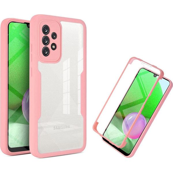 Samsung Galaxy A52 5G/4G Custodia Protettiva, Protezione Dello Schermo Incorporata A 360 Gradi Custodia Per Cellulare Con Protezione Completa Per Samsung A52 5G/4G Rosa-image