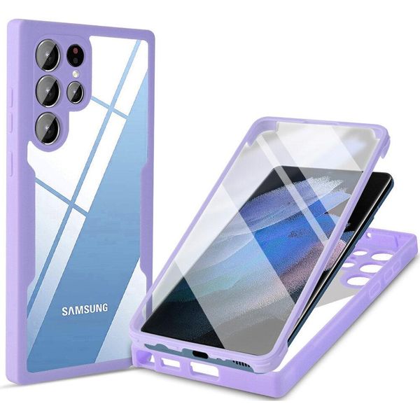 Samsung Galaxy S22 Ultra 5G Custodia Protettiva, Protezione Dello Schermo Incorporata Custodia Per Cellulare Con Protezione Completa A 360 Gradi Per Samsung S22 Ultra 5G Viola-image