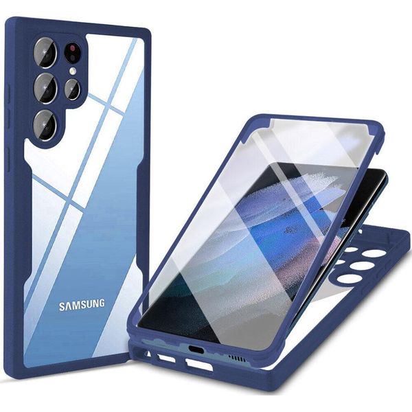 Custodia Samsung Galaxy S22 Ultra 5G, Protezione Completa A 360° Con Protezione Del Display Integrata Per Samsung S22 Ultra 5G Blu-image
