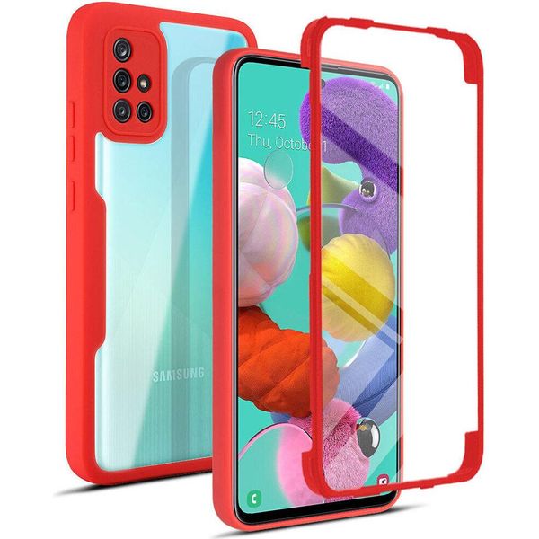 Custodia Samsung Galaxy A51 4G, Protezione Completa A 360° Con Protezione Del Display Integrata Per Samsung A51 4G Rosso-image