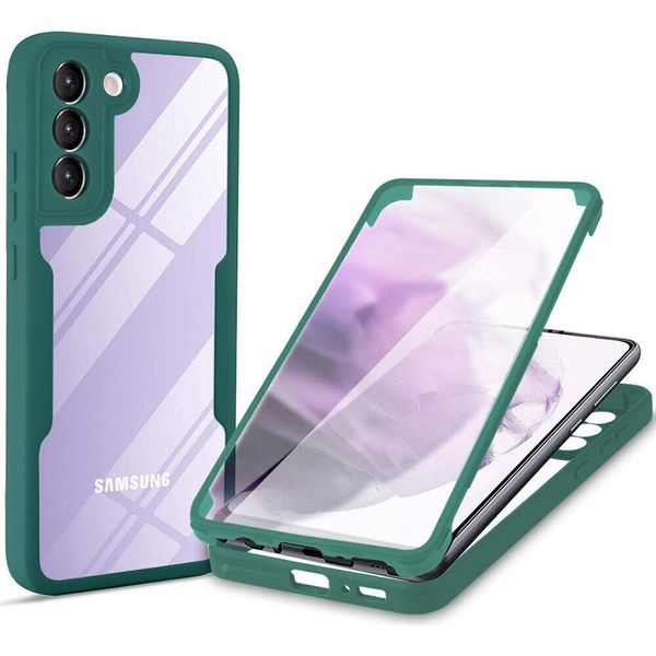 Samsung Galaxy S22 5G Custodia Protettiva, Protezione Dello Schermo Incorporata Custodia Per Cellulare Con Protezione Completa A 360 Gradi Per Samsung S22 5G Verde-image