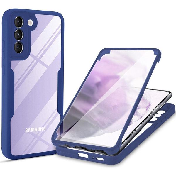 Samsung Galaxy S22 5G Custodia Protettiva, Built-In Screen Protector 360 Gradi Protezione Completa Custodia Del Telefono Cellulare Per Samsung S22 5G Blue-image