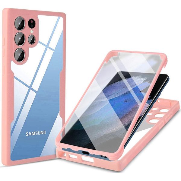 Custodia Samsung Galaxy S22 Ultra 5G, Protezione Completa A 360° Con Protezione Del Display Integrata Per Samsung S22 Ultra 5G Rosa-image