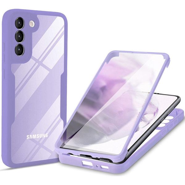 Samsung Galaxy S21 5G Custodia Protettiva, Protezione Dello Schermo Incorporata Custodia Per Cellulare Con Protezione Completa A 360 Gradi Per Samsung S21 5G Viola-image