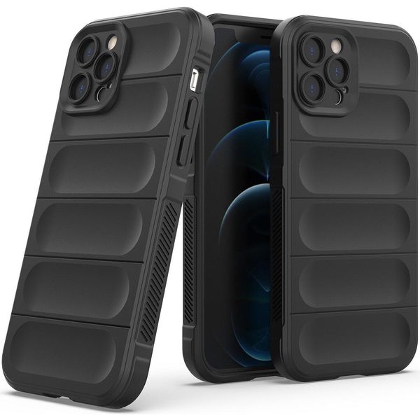 Custodia Iphone 12 Pro Max, Custodia Protettiva In Silicone Tpu Morbido Antiurto Per Iphone 12 Pro Max Nero-image