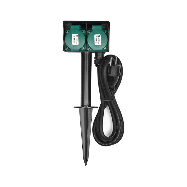 Presa Di Corrente Da Giardino Heitech 2 Volte Con Puntale Di Terra-image