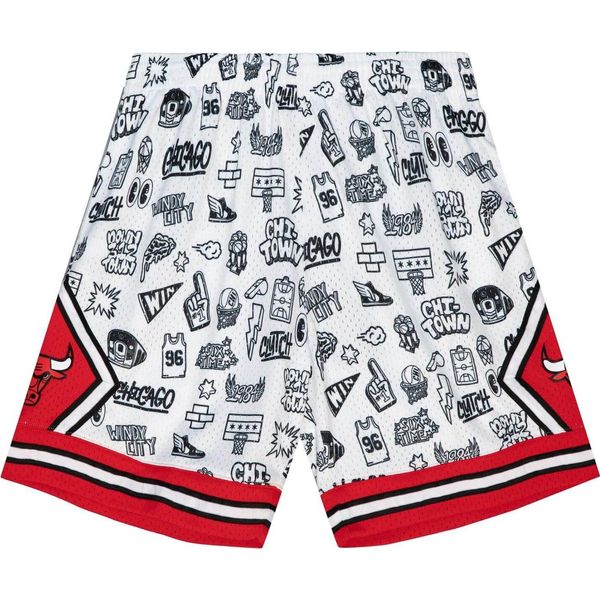 PáNské KraťAsy Pantaloncini Mitchell & Ness Chicago Bulls Doodle Swingman Bianco - S-image