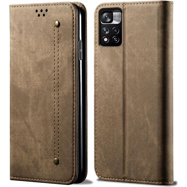 Custodia Redmi Note 11 Pro, Custodia In Pelle A Portafoglio Con Chiusura Magnetica E Supporto Per Xiaomi Redmi Note 11 Pro / Note 11 Pro+ Khaki-image
