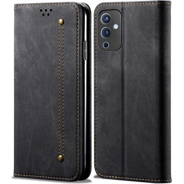 Custodia Oneplus 9, Custodia A Portafoglio In Pelle Con Chiusura Magnetica E Supporto Per Oneplus 9 Nero-image