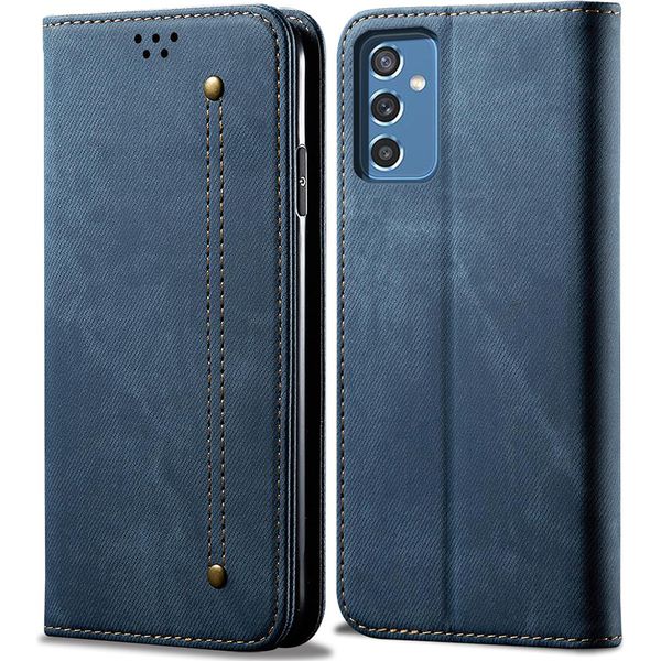 Custodia Galaxy M52 5G, Custodia In Pelle A Portafoglio Con Chiusura Magnetica E Supporto Per Samsung Galaxy M52 5G Blu-image