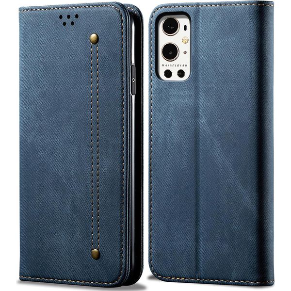 Custodia Oneplus 9 Pro, Custodia A Portafoglio In Pelle Con Chiusura Magnetica E Supporto Per Oneplus 9 Pro Blu-image