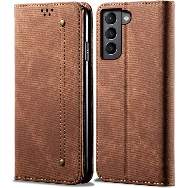 Custodia Galaxy S22+ 5G, Custodia A Portafoglio In Pelle Con Chiusura Magnetica E Supporto Per Samsung Galaxy S22 Plus 5G Marrone-image