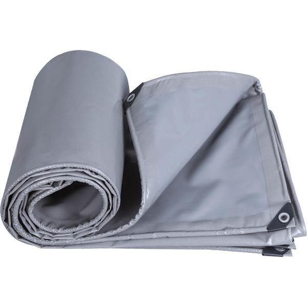Telone Di Copertura Con Occhielli, Telone In Tessuto Impermeabile In Pvc Da 440 G/M² Resistente Agli Strappi E Ai Raggi Uv, Telone Per Mobili Da Giardino Resistente All'inverno, Telone Protettivo Universale Per Auto, Mobili Da Giardino (4X6M, Grigio)-image