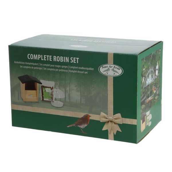 Esschert Design Set Completo Per Mangiatoia Per Uccelli Pettirosso-image