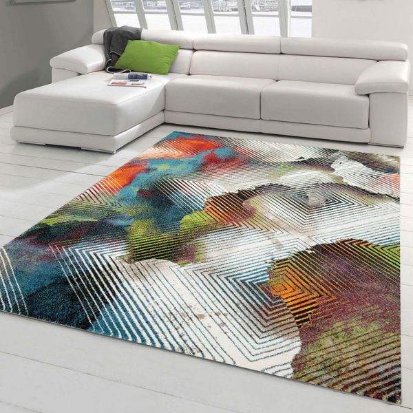 Tappeto Astratto Moderno Dai Colori Vivaci Dimensioni - 140 X 200 Cm-image