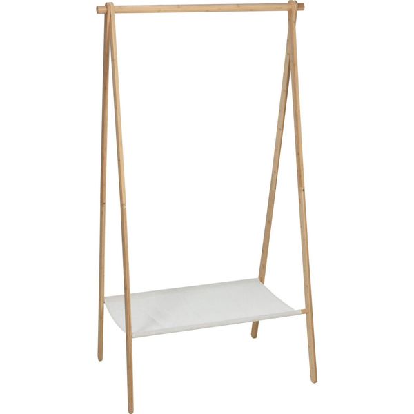 Appendiabiti In Legno Con Ripiano In Tessuto - Circa 155 X 86 X 57 Cm-image
