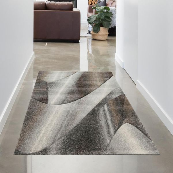 Tappeto FlurlÄUfer Con Motivo Astratto In Grigio Argento Dimensioni - 80X150 Cm-image