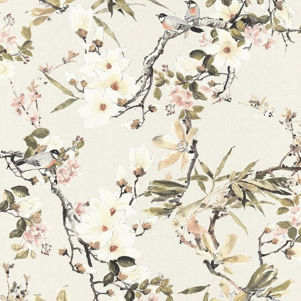 Profhome 364982-GU Leggermente Goffrato Opaco Beige Verde Grigio Rosa 5,33 M2-image