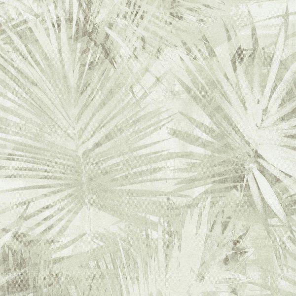 Profhome Carta Da Parati Con Palme 363854-GU Goffrata Opaca Verde Crema 5,33 M2-image
