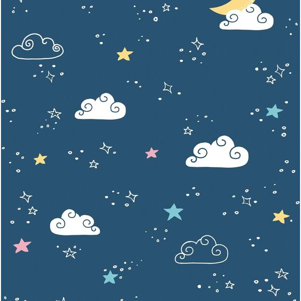 Carta Da Parati In Lana Con Ornamento Grafico Profhome 381411-GU Leggermente Goffrata Opaca Blu Bianco Giallo Rosa 5,33 M2-image