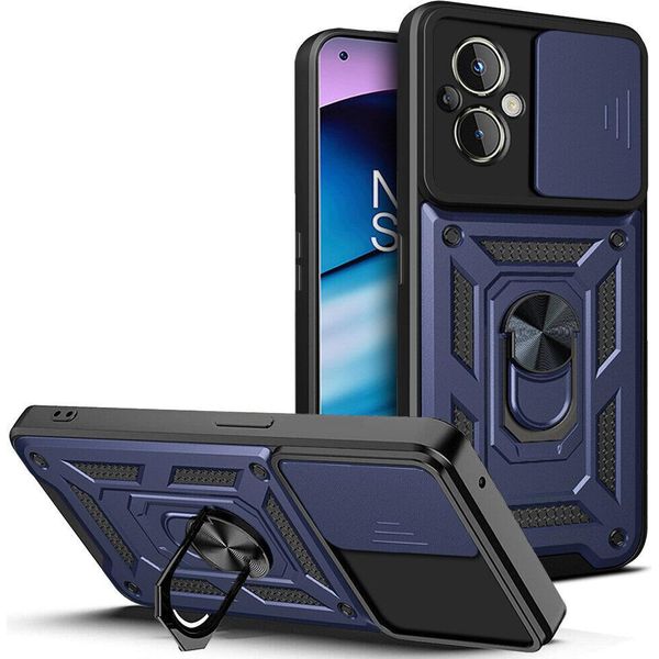 Oneplus Nord N20 5G Custodia Con Anello Supporto Supporto Scivolare Fotocamera Protezione Tpu Pc Custodia Protettiva Per Oneplus Nord N20 5G Blu-image