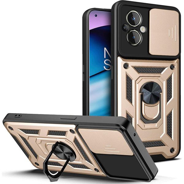 Oneplus Nord N20 5G Custodia Con Anello Supporto Supporto Scivolare Fotocamera Protezione Tpu Pc Custodia Protettiva Per Oneplus Nord N20 5G Oro-image