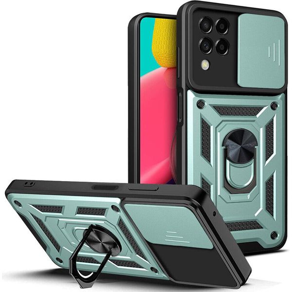 Galaxy M33 5G Custodia Con Anello, Supporto, Protezione Fotocamera, Paraurti In Tpu, Custodia In Silicone Per Samsung Galaxy M33 5G Verde-image