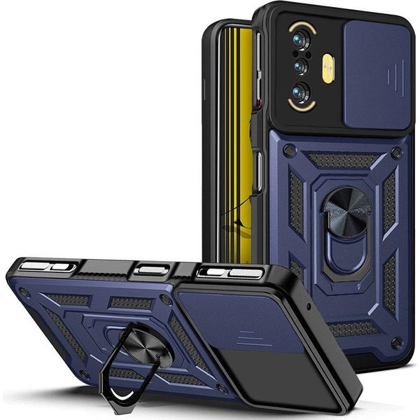 Custodia Redmi K40 Gaming Con Anello, Supporto, Protezione Della Fotocamera, Paraurti In Tpu, Custodia In Silicone Per Xiaomi Redmi K40 Gaming Blu-image