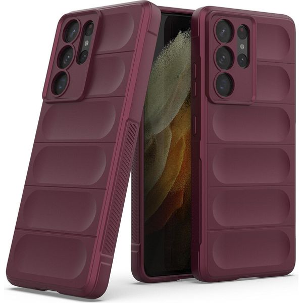Custodia Samsung S21 Ultra 5G, Custodia Protettiva In Silicone Tpu Morbido Antiurto Per Samsung Galaxy S21 Ultra 5G Borgogna-image