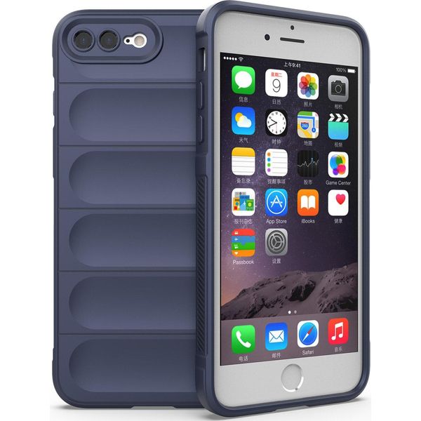 Custodia Iphone 8 Plus, Custodia Protettiva In Silicone Tpu Morbido Antiurto Per Iphone 8 Plus/ 7 Plus Blu Scuro-image