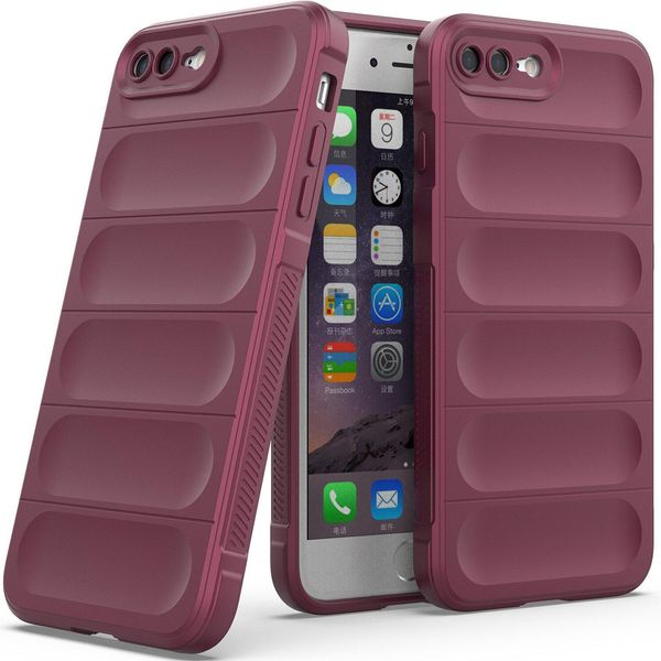 Custodia Iphone 8 Plus, Custodia Protettiva In Silicone Tpu Morbido Antiurto Per Iphone 8 Plus/ 7 Plus Borgogna-image