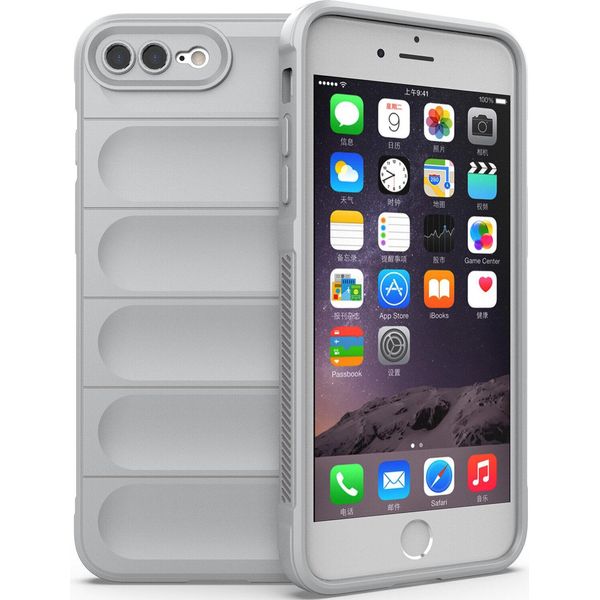 Custodia Per Iphone 8 Plus, Custodia Protettiva In Silicone Tpu Morbido Antiurto Per Iphone 8 Plus/ 7 Plus Grigio-image
