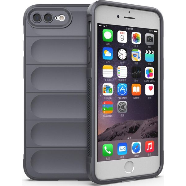 Custodia Iphone 8 Plus, Custodia Protettiva In Silicone Tpu Morbido Antiurto Per Iphone 8 Plus/ 7 Plus Grigio Scuro-image