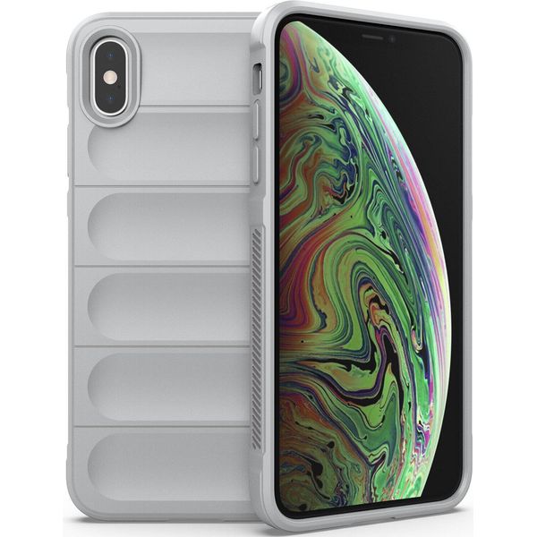 Custodia Iphone Xs Max, Custodia Protettiva In Silicone Tpu Morbido Antiurto Per Iphone Xs Max Grigio-image