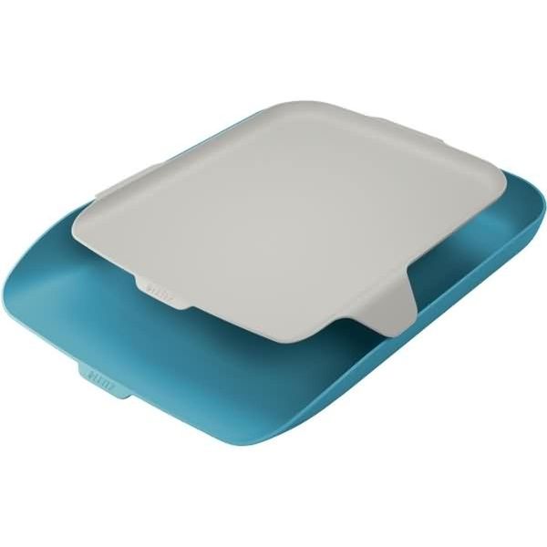 Vassoio Per Lettere Con Organizer A4 In Polistirolo Blu/Grigio Chiaro Confezione Da 4-image