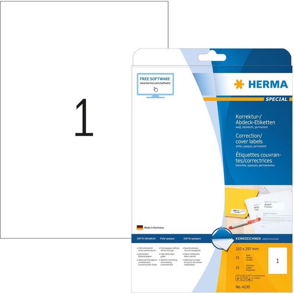 Etichette Nastro Adesivo Bianco 210X297Mm Special A4 Confezione Da 32 Pezzi-image