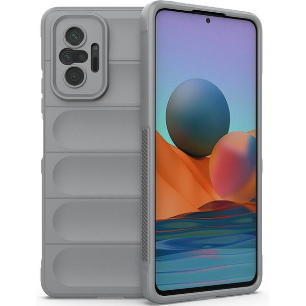 Custodia Redmi Note 10 Pro, Custodia Protettiva Antiscivolo In Silicone Tpu Morbido Per Xiaomi Redmi Note 10 Pro/10 Pro Max Grigio-image