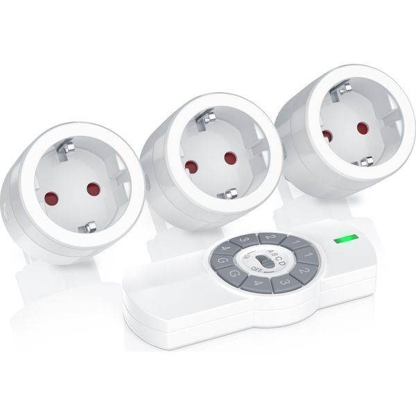 Set Di Prese Radiocomandate Bearware Per Uso Interno 3X Prese Radiocomandate + Telecomando / Max. 25M-image